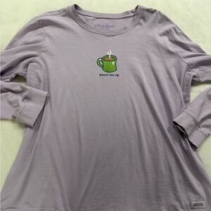 Life is Good Women L/S Vintage Crusher Tee Start Me Up Purple XL E43